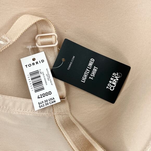 Torrid Perfect T-Shirt Bra Beige 42DDD Lightly Lined New - Picture 2 of 12